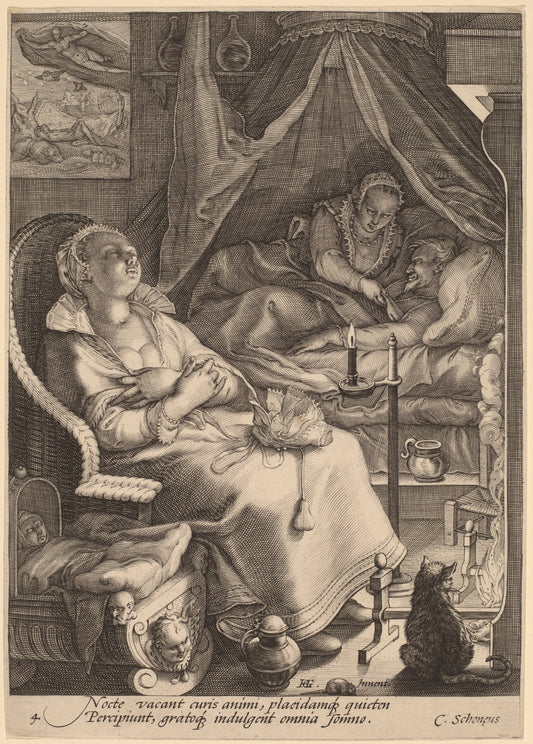 Night by Jan Pietersz Saenredam, after Hendrik Goltzius (Dutch, 1565 - 1607), 16X12"(A3)Poster Print
