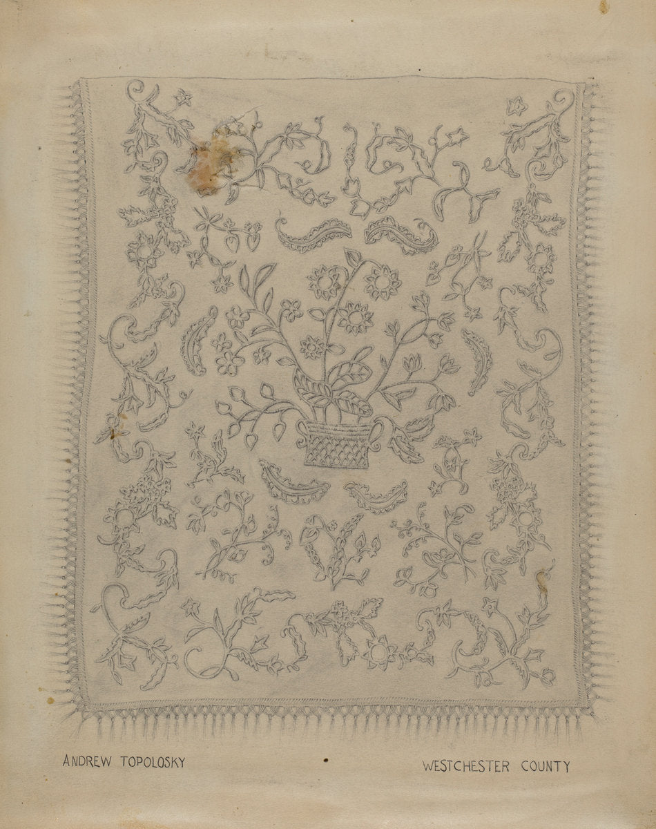 Bedspread by Andrew Topolosky (American, active c. 1935), 16X12"(A3)Poster Print