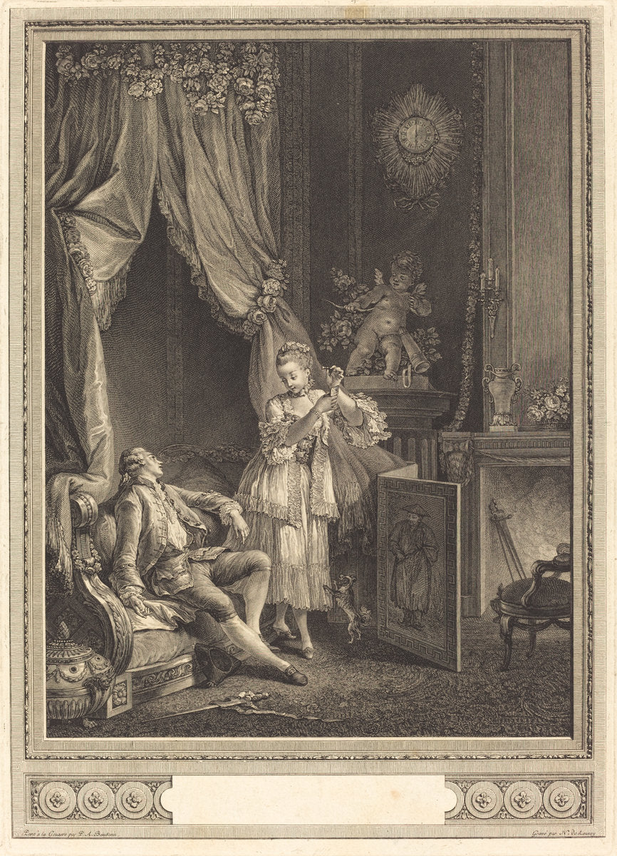 Le Carquois épuisé by Nicolas Delaunay after Pierre-Antoine Baudouin (French, 1739 - 1792), 16X12"(A3)Poster Print