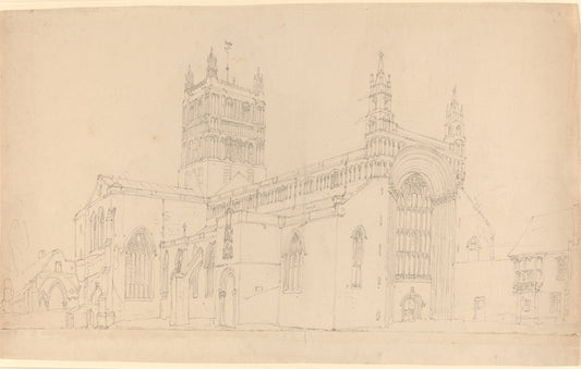 Tewkesbury Abbey by Joseph Mallord William Turner (British, 1775 - 1851), 16X12"(A3)Poster Print