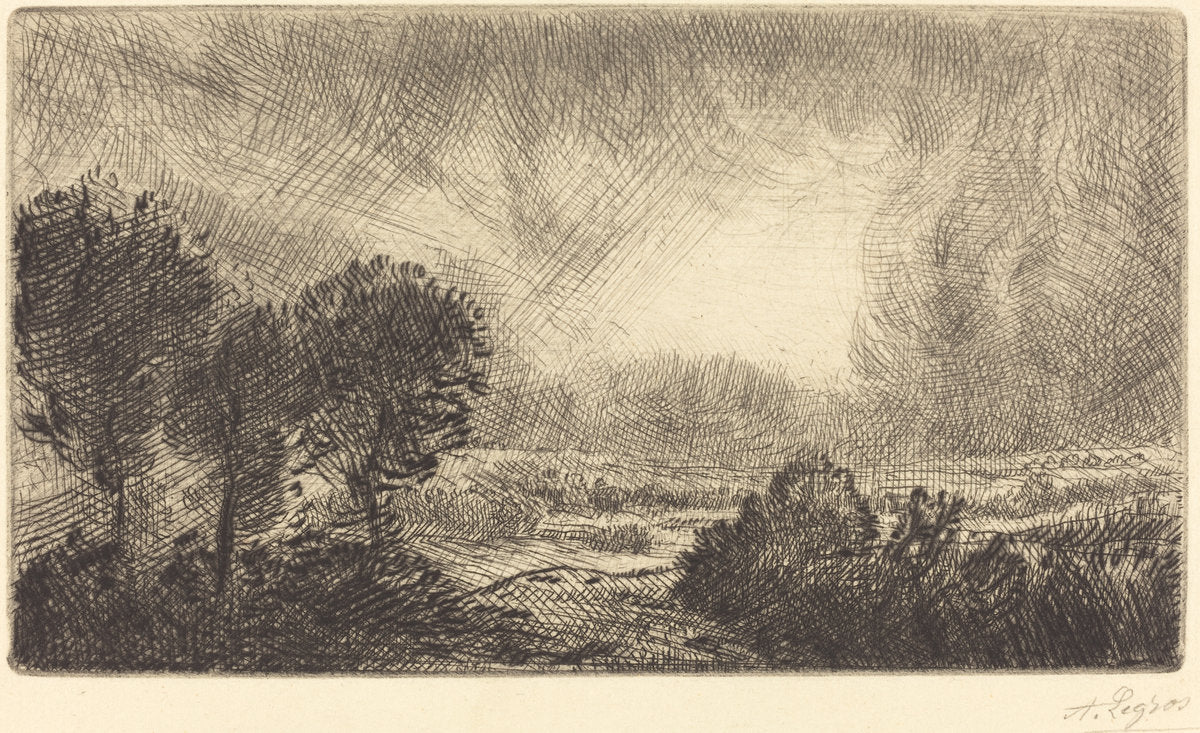 Landscape with Storm (Paysage d'orage) by Alphonse Legros (French, 1837 - 1911), 16X12"(A3)Poster Print