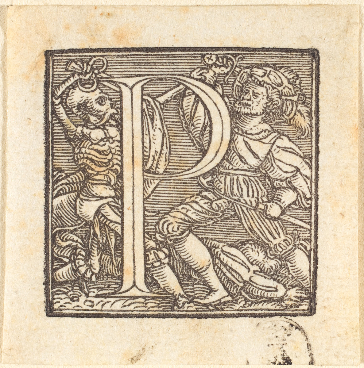 Letter P by Hans Holbein the Younger (German, 1497/1498 - 1543), 16X12"(A3)Poster Print