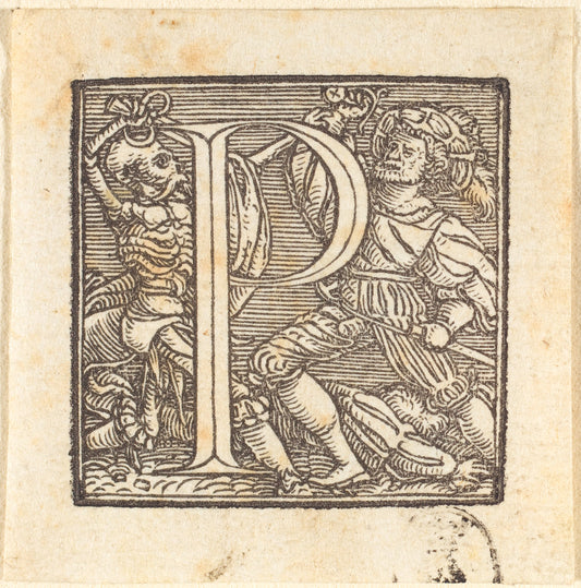 Letter P by Hans Holbein the Younger (German, 1497/1498 - 1543), 16X12"(A3)Poster Print