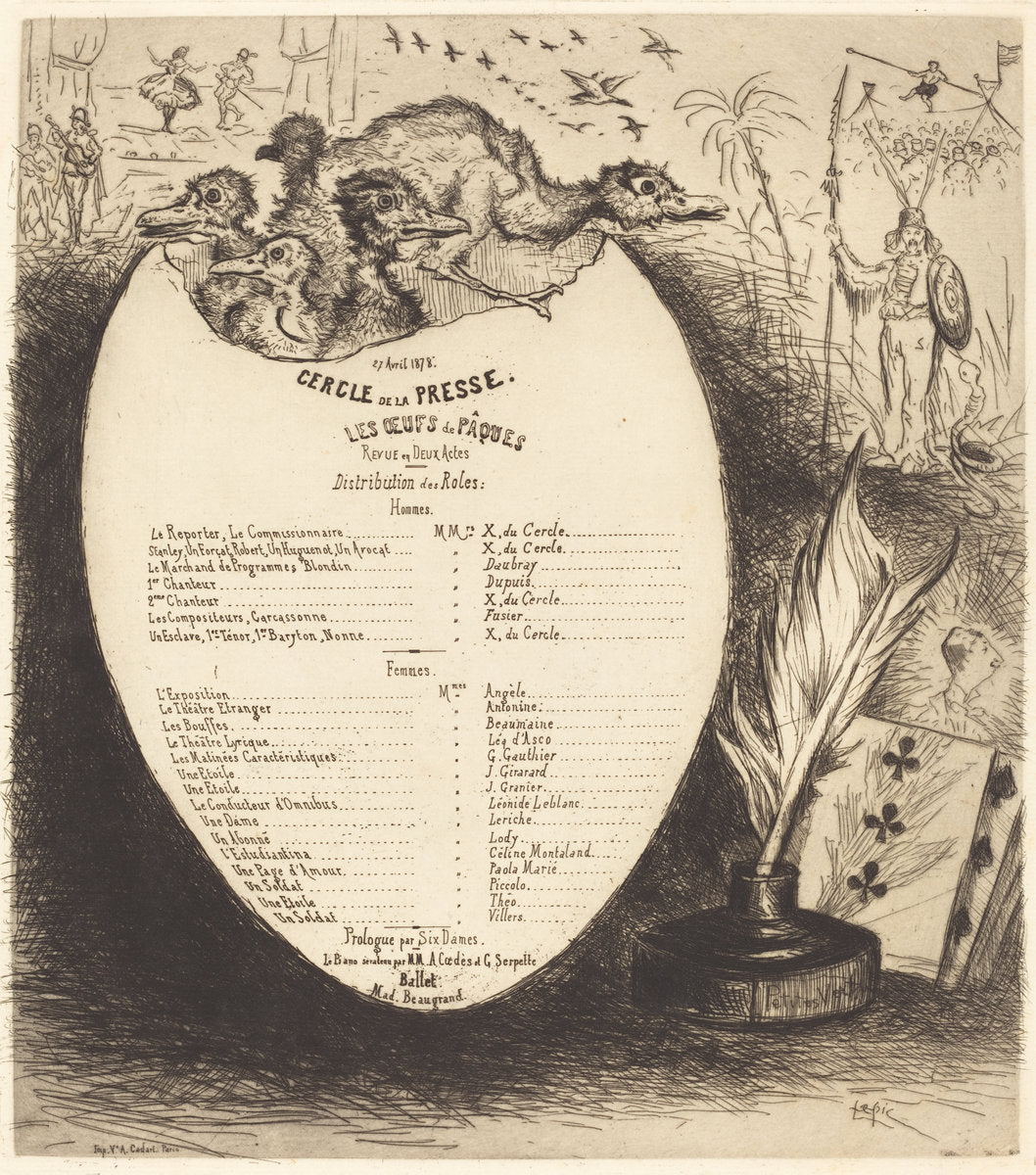 Les Oeufs de Pâques by Vicomte Ludovic Napoléon Lepic (French, 1839 - 1889), 16X12"(A3)Poster Print