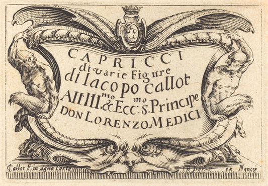 Title Page for "The Capricci" by Jacques Callot (French, 1592 - 1635), 16X12"(A3)Poster Print