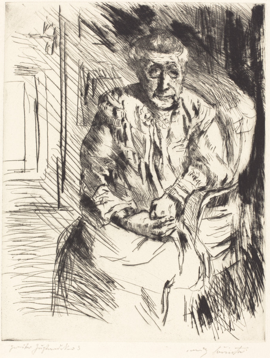 Mother-in-Law (Bei den Corinthern) by Lovis Corinth (German, 1858 - 1925), 16X12"(A3)Poster Print