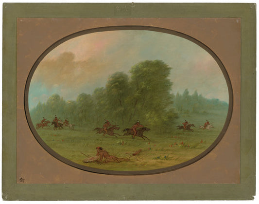 Battle between the Jiccarilla Apachees and Camanchees by George Catlin (American, 1796 - 1872), 16X12"(A3)Poster Print