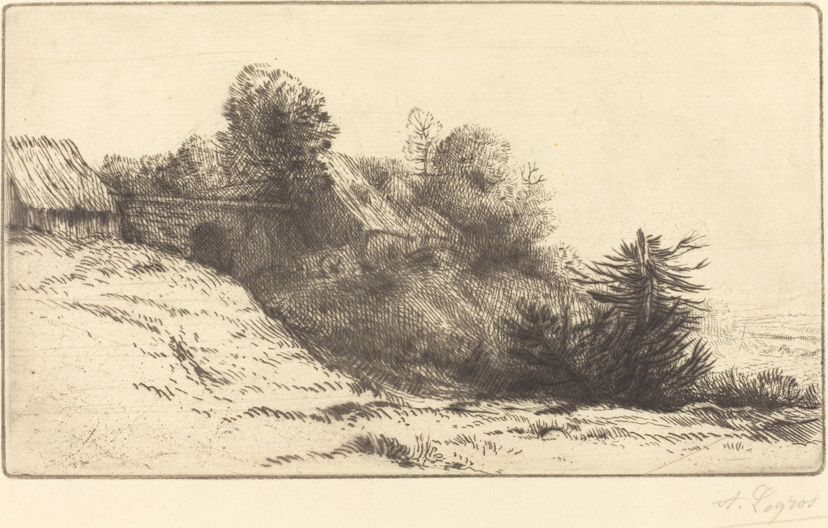 View of a Farm, 2nd plate (La ferme du Bienheureux) by Alphonse Legros (French, 1837 - 1911), 16X12"(A3)Poster Print