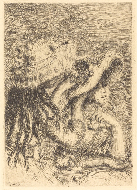 The Hat Pin (Le chapeau epingle) by Auguste Renoir (French, 1841 - 1919), 16X12"(A3)Poster Print