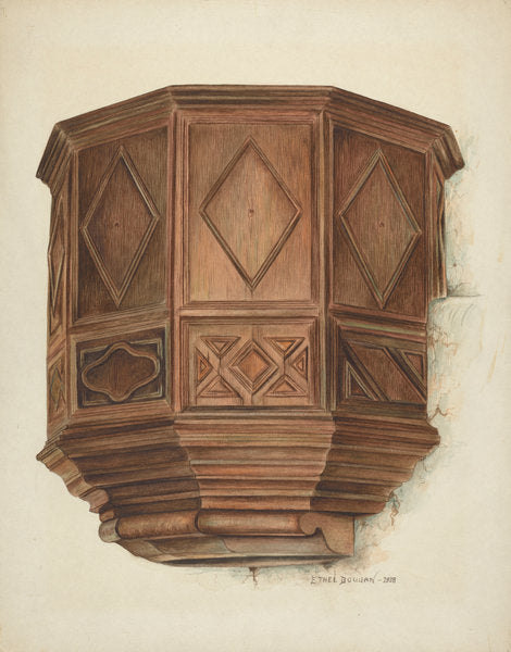 Pulpit by Ethel Dougan (American, 1898 - 1976), 16X12"(A3)Poster Print