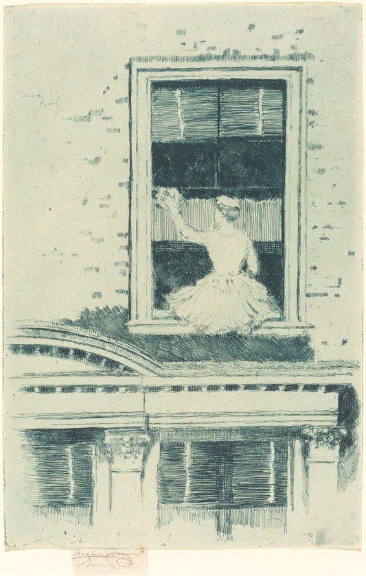 The Window Cleaner by Theodore Roussel (British, 1847 - 1926), 16X12"(A3)Poster Print