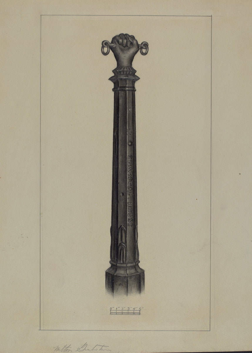 Hitching Post by Milton Grubstein (American, active c. 1935), 16X12"(A3)Poster Print