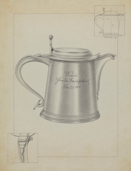 Silver Tankard by Filippo Porreca (American, active c. 1935), 16X12"(A3)Poster Print
