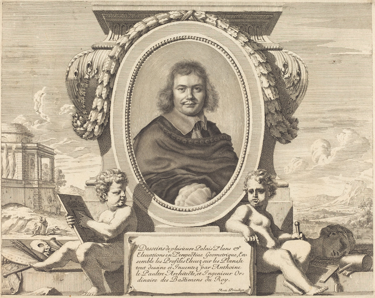Antoine Le Pautre by Robert Nanteuil and Jean Lepautre (French, 1623 - 1678), 16X12"(A3)Poster Print