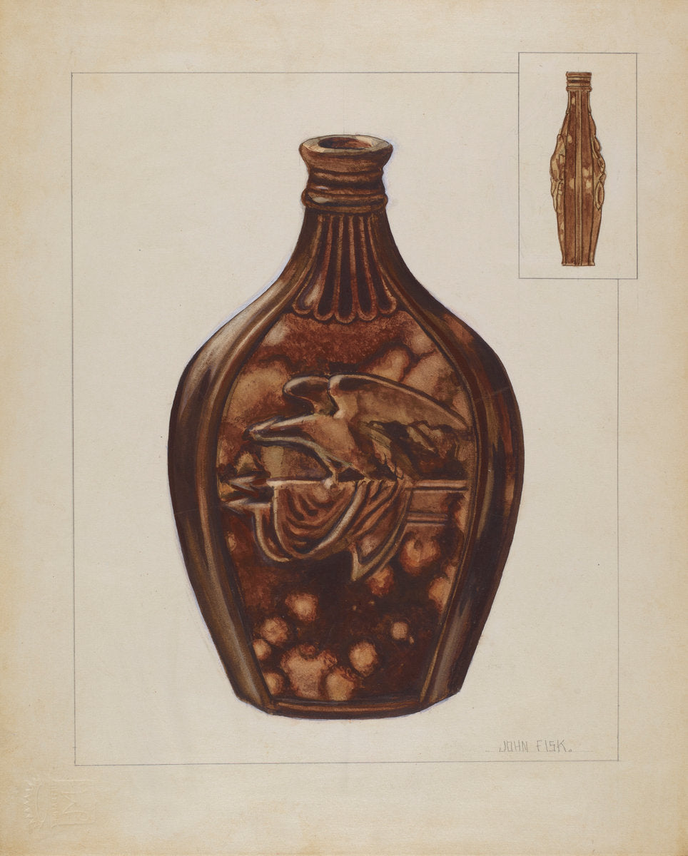 Flask by John Fisk (American, active c. 1935), 16X12"(A3)Poster Print