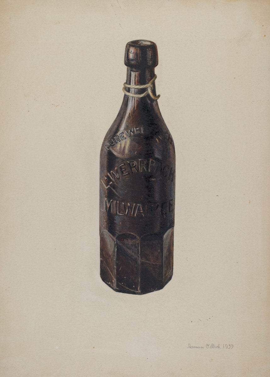 Weiss Beer Bottle by Herman O. Stroh (American, active c. 1935), 16X12"(A3)Poster Print