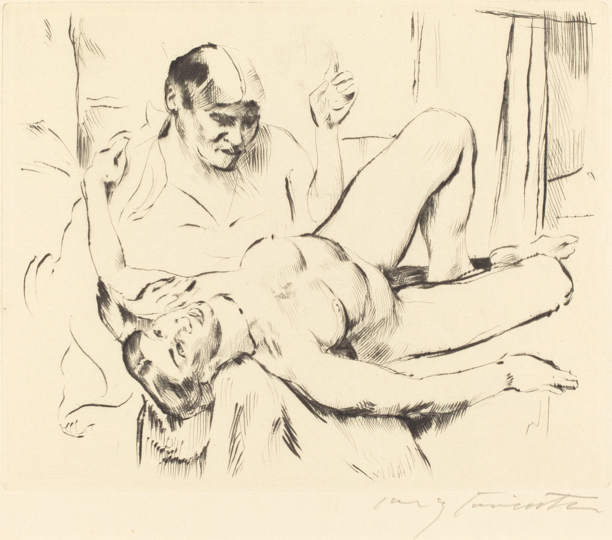 Prophecy (Weissagung) by Lovis Corinth (German, 1858 - 1925), 16X12"(A3)Poster Print