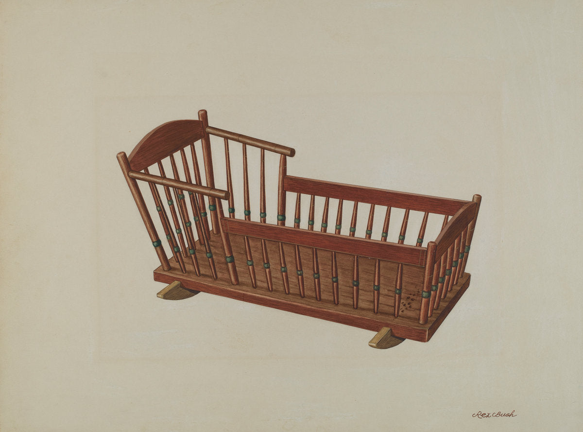 Cradle by Rex F. Bush (American, active c. 1935), 16X12"(A3)Poster Print