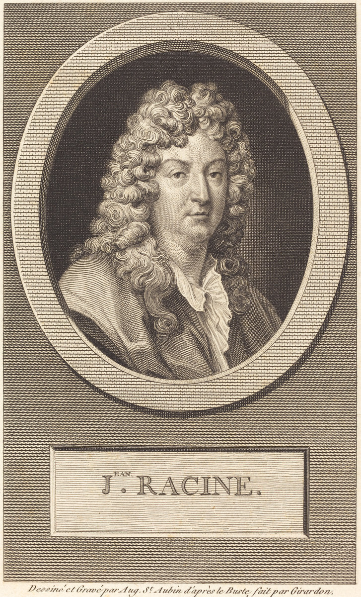 Jean Racine by Augustin de Saint-Aubin (French, 1736 - 1807), 16X12"(A3)Poster Print