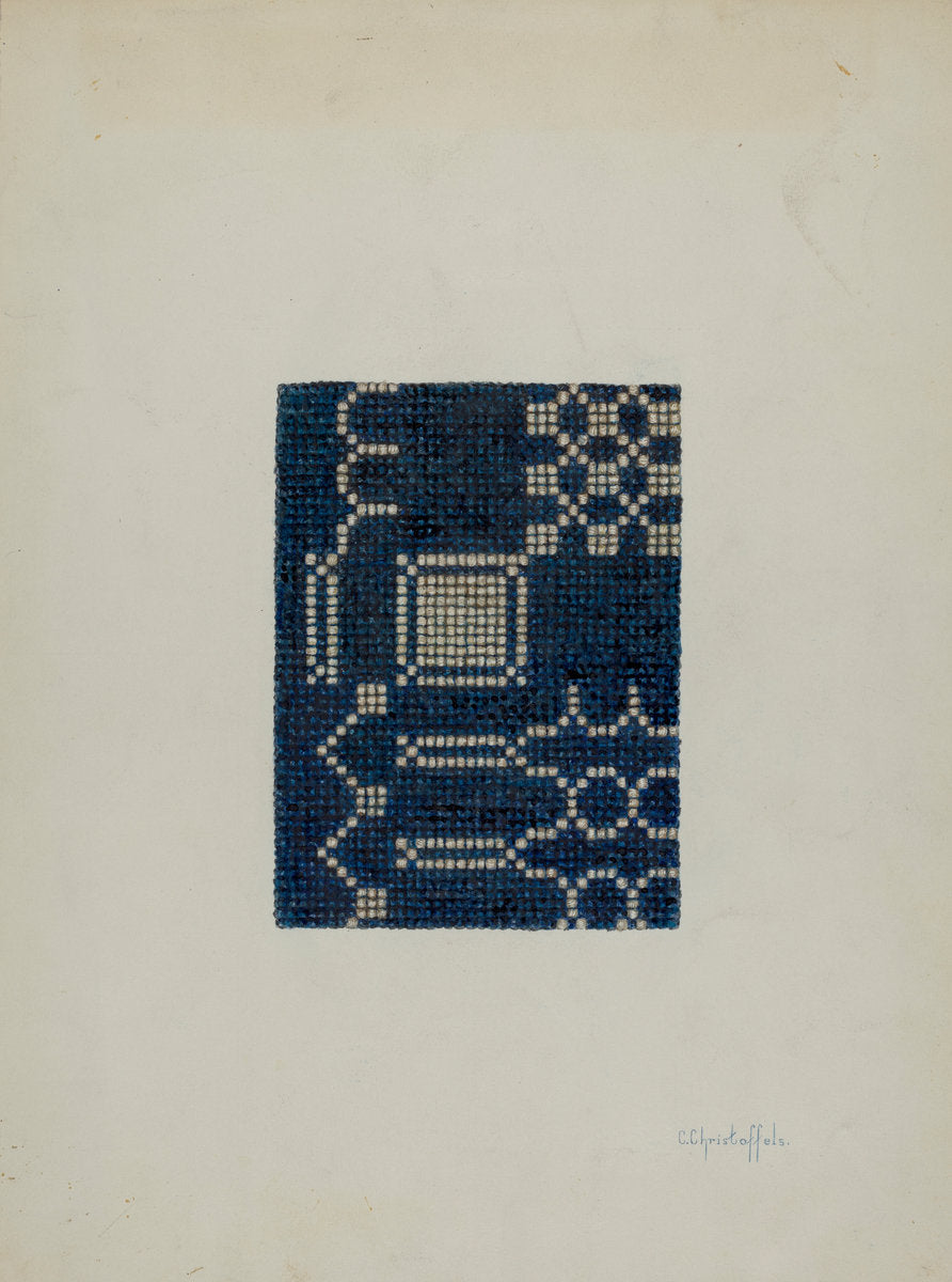 Coverlet (Section of) by Cornelius Christoffels (American, active c. 1935), 16X12"(A3)Poster Print