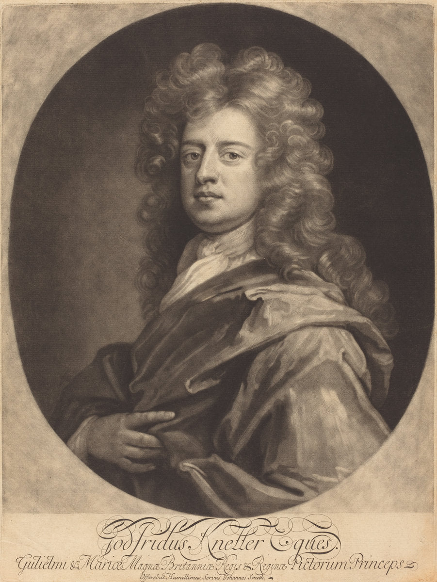 Godfrey Kneller by John Smith after Sir Godfrey Kneller (English, probably 1652 - 1742), 16X12"(A3)Poster Print