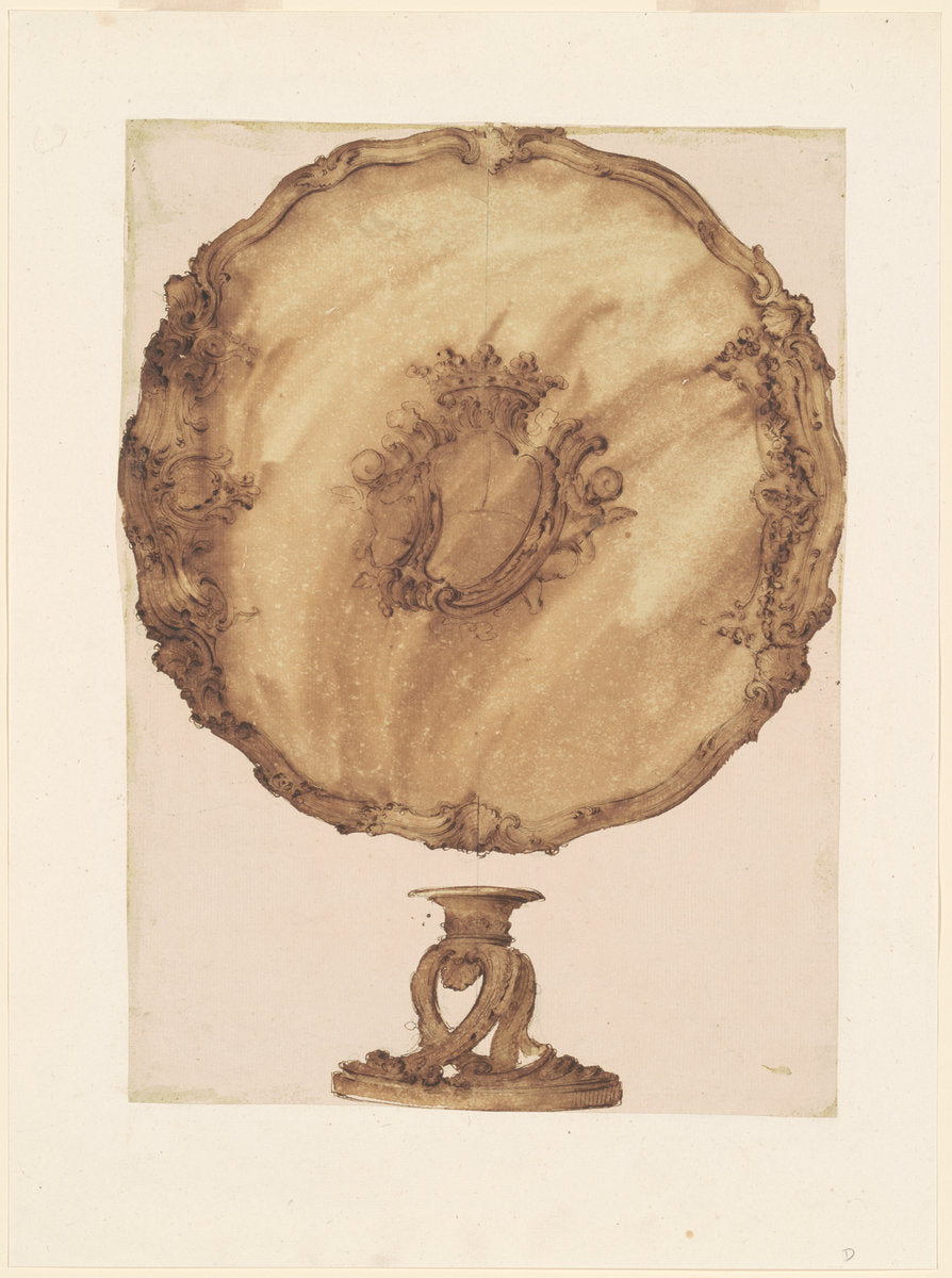 A Salver with Two Bases by Luigi Valadier (Italian, 1726 - 1785), 16X12"(A3)Poster Print