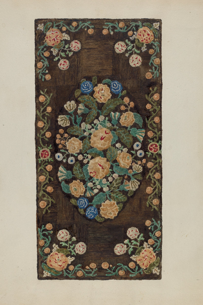 Sewed "Caterpillar" Rug by Marion Curtiss (American, active c. 1935), 16X12"(A3)Poster Print