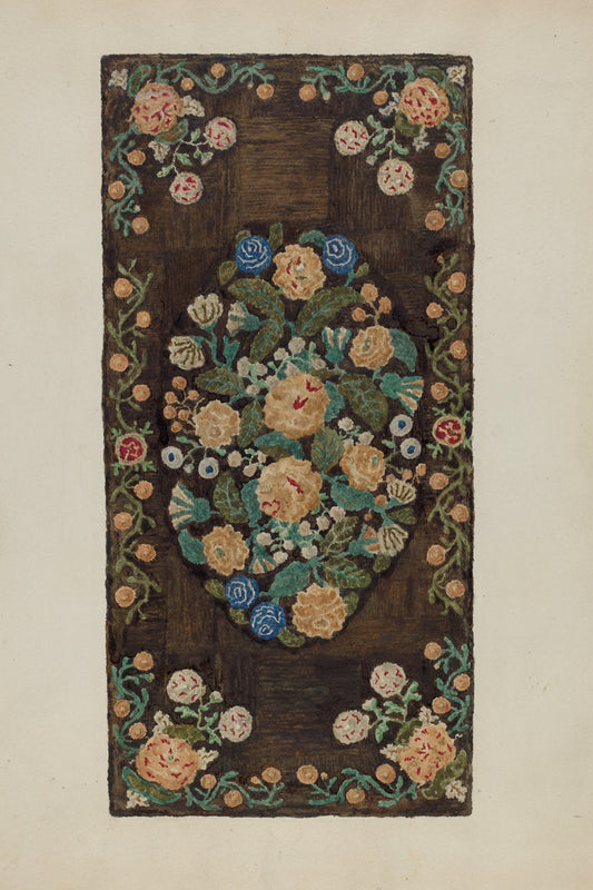 Sewed "Caterpillar" Rug by Marion Curtiss (American, active c. 1935), 16X12"(A3)Poster Print