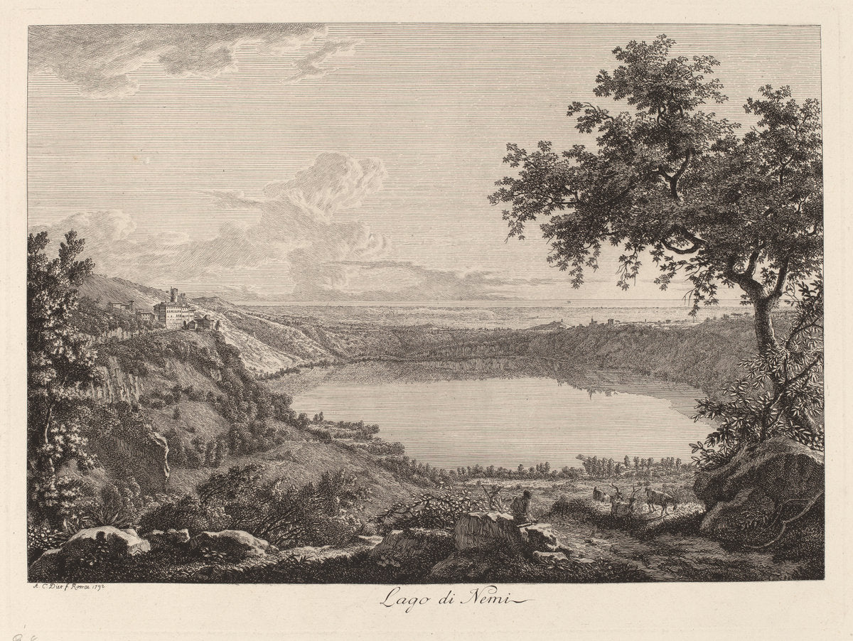 Lago di Nemi (Lake Nemi) by Albert Christoph Dies (Austrian, 1755 - 1822), 16X12"(A3)Poster Print