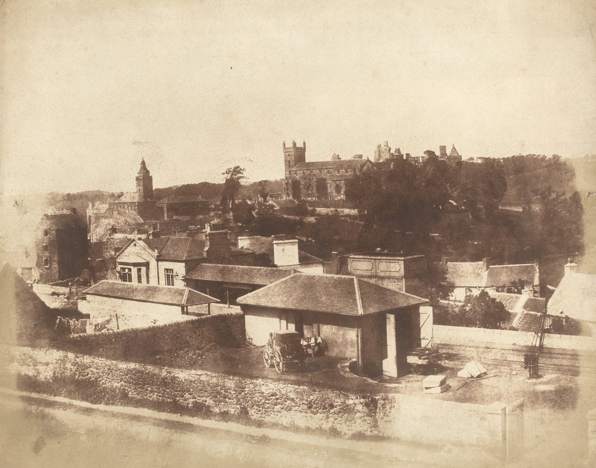 Linlithgow, from the railway station, with the Town Hall, St. Michael's Church, and Palace by David Octavius Hill and Robert Adamson (Scottish, 1802 - 1870), 16X12"(A3)Poster Print