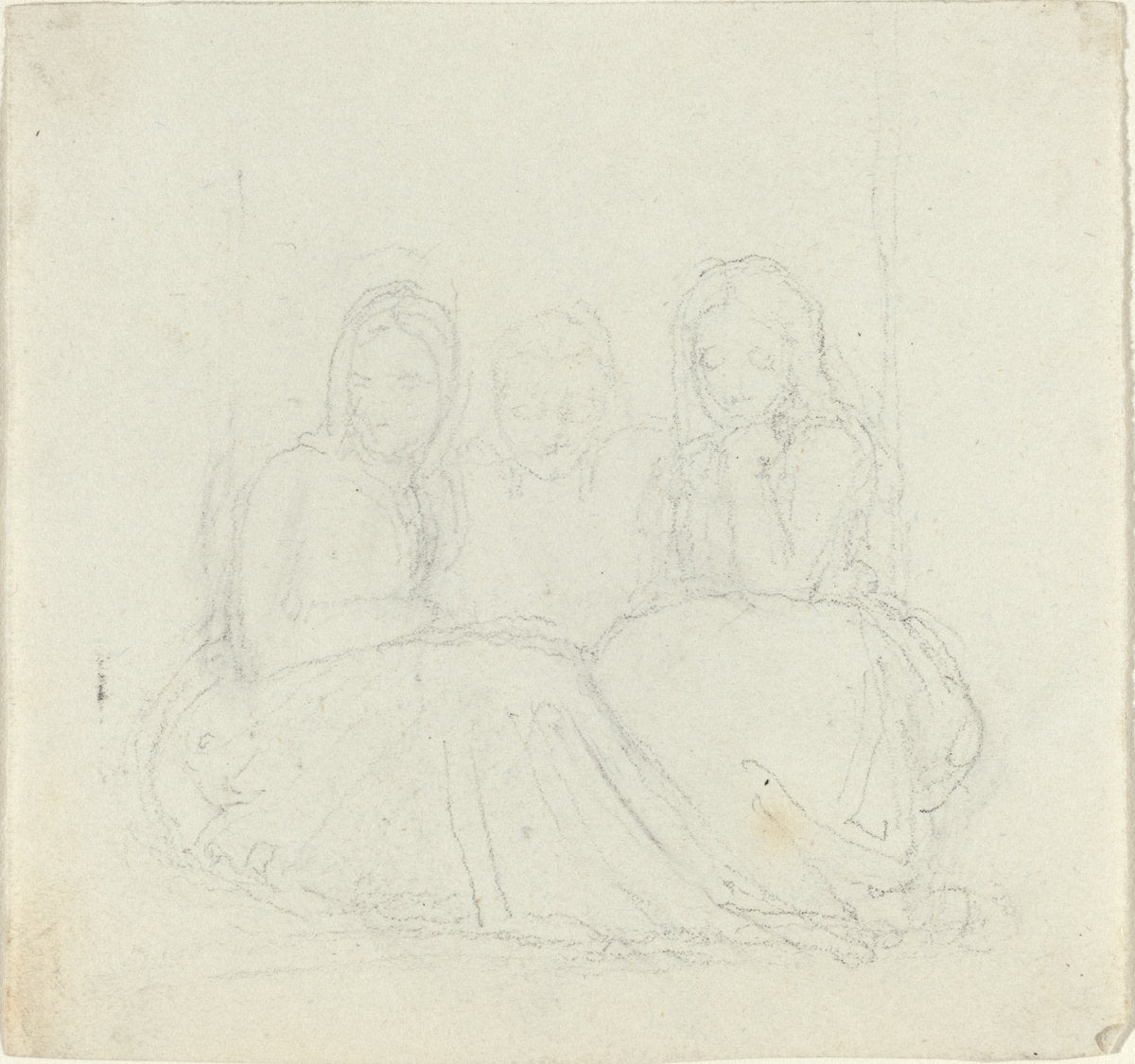Three Seated Female Figures by John Flaxman (British, 1755 - 1826), 16X12"(A3)Poster Print