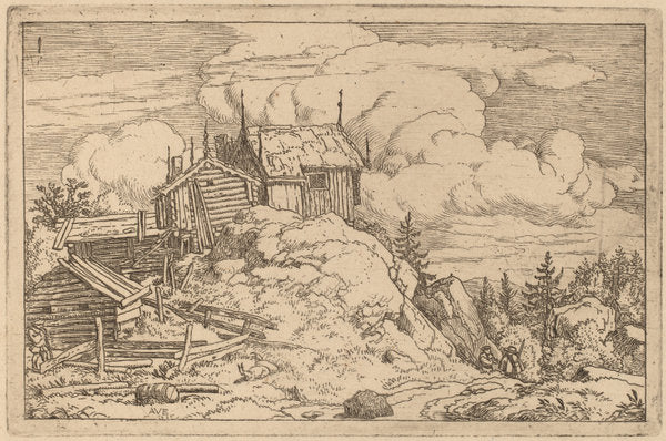 Hamlet on a Hill by Allart van Everdingen (Dutch, 1621 - 1675), 16X12"(A3)Poster Print