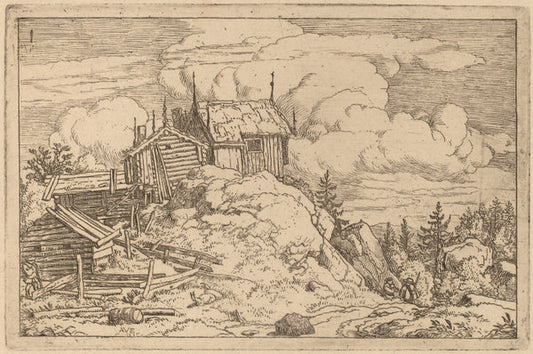 Hamlet on a Hill by Allart van Everdingen (Dutch, 1621 - 1675), 16X12"(A3)Poster Print