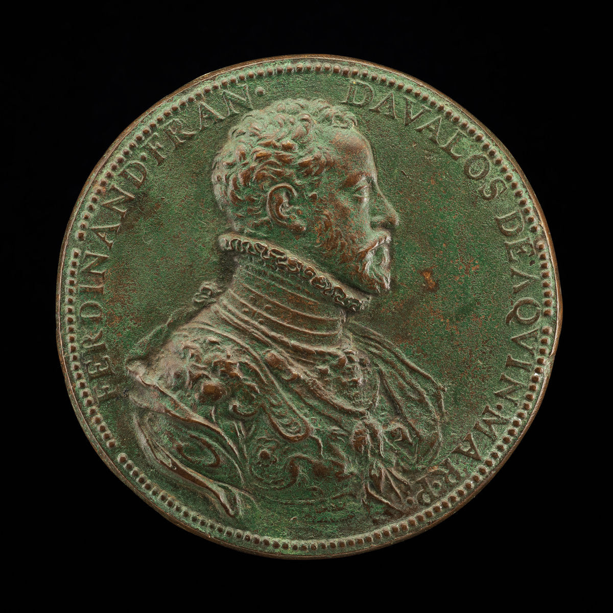 Fernando Francesco II d'Avalos, c. 1530-1571, Marquess of Pescara [obverse] by Annibale Fontana (Milanese, 1540 - 1587), 16X12"(A3)Poster Print