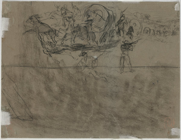 Skirmish Involving a Wagon Train [verso] by Winslow Homer (American, 1836 - 1910), 16X12"(A3)Poster Print