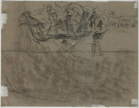 Skirmish Involving a Wagon Train [verso] by Winslow Homer (American, 1836 - 1910), 16X12"(A3)Poster Print