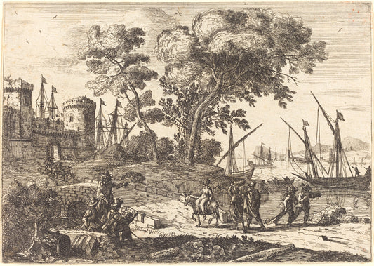 Coast Scene with an Artist (Le dessinateur) by Claude Lorrain (French, 1604/1605 - 1682), 16X12"(A3)Poster Print