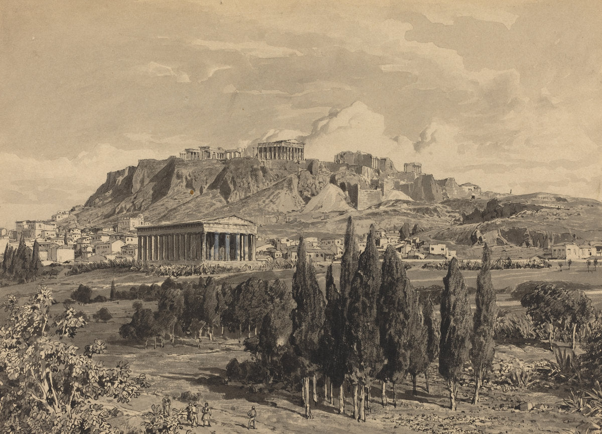 Temple of Hyphaestus by Themistocles von Eckenbrecher (German, 1842 - 1921), 16X12"(A3)Poster Print
