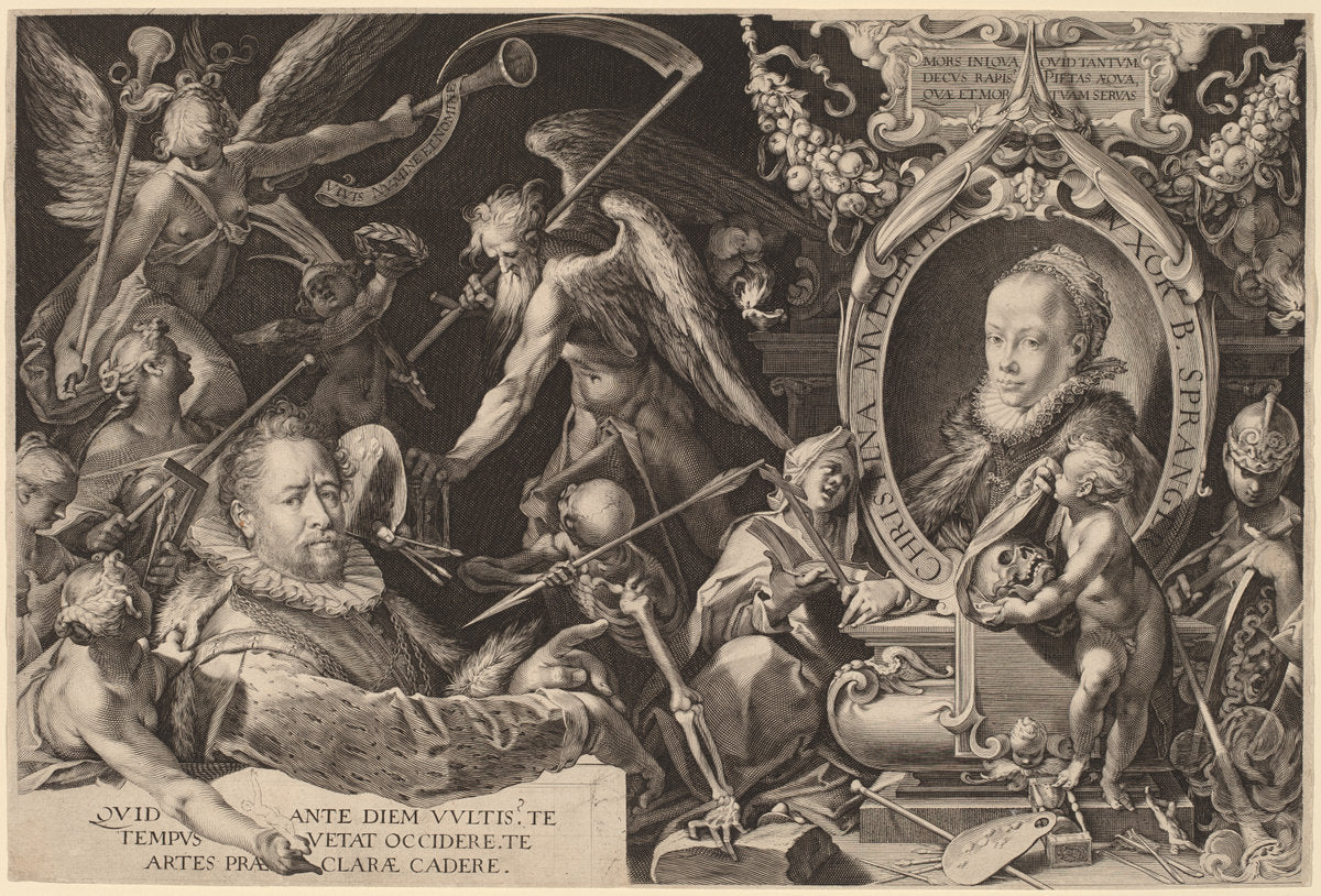 Bartholomaeus Spranger and his Late Wife Christina Muller by Aegidius Sadeler II, after Bartholomaeus Spranger (Flemish, c. 1570 - 1629), 16X12"(A3)Poster Print