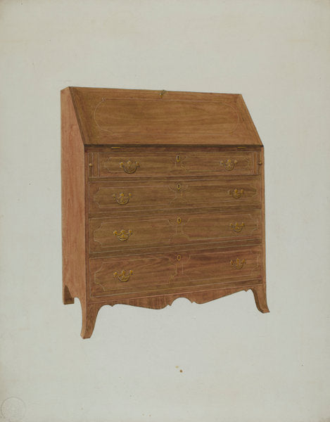 Desk-White Oak by Henry Moran (American, active c. 1935), 16X12"(A3)Poster Print