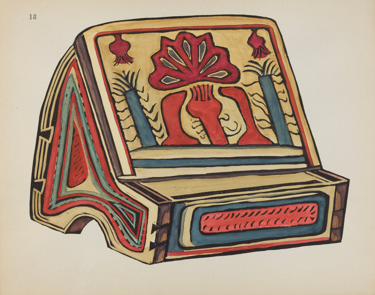 1935/1942 by American 20th Century (Plate 18: Reading Stand, Llano: From Portfolio "Spanish Colonial Designs of New Mexico"), 16X12"(A3)Poster Print
