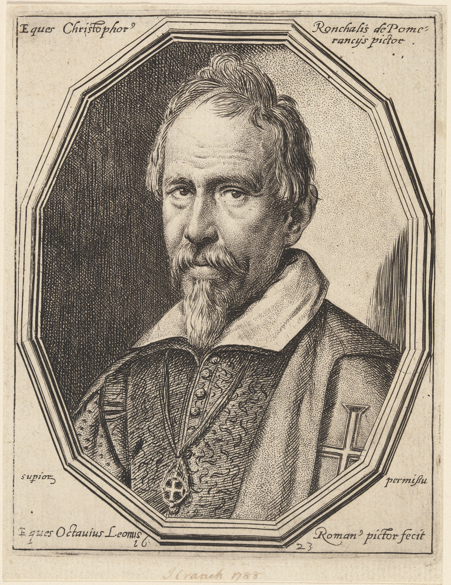 Cristoforo Roncalli by Ottavio Leoni (Roman, c. 1578 - 1630), 16X12"(A3)Poster Print