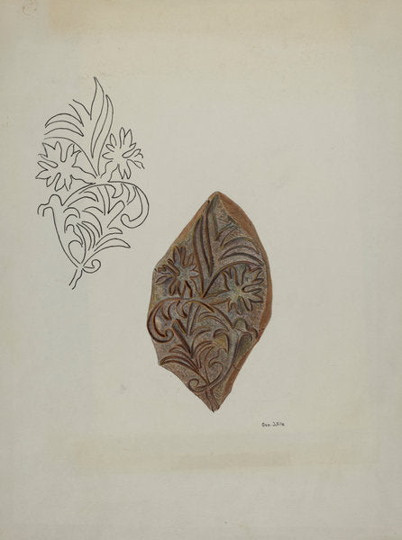 Calico Printing Block by George File (American, active c. 1935), 16X12"(A3)Poster Print