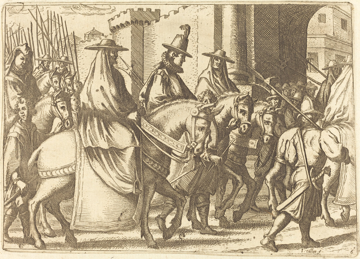 Entry Into the Town of Ferrara by Jacques Callot (French, 1592 - 1635), 16X12"(A3)Poster Print