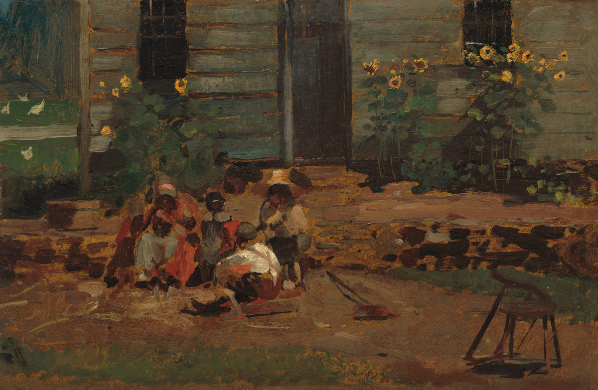 Sketch of a Cottage Yard by Winslow Homer (American, 1836 - 1910), 16X12"(A3)Poster Print