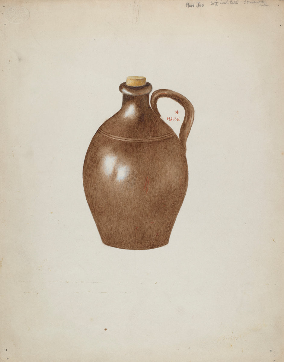 Stone Jug by Margaret Stottlemeyer (American, active c. 1935), 16X12"(A3)Poster Print