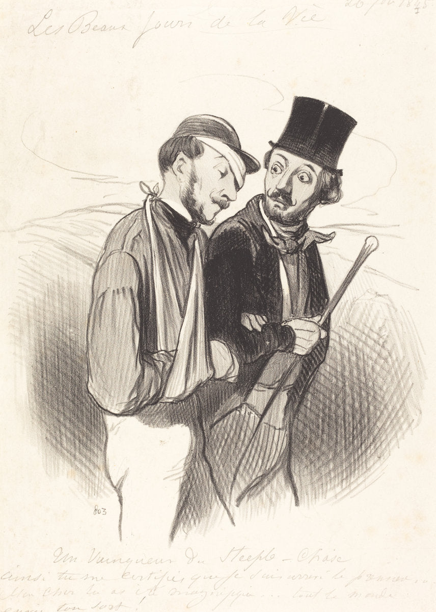 Un Vainqueur de Steeple-chase by Honoré Daumier (French, 1808 - 1879), 16X12"(A3)Poster Print