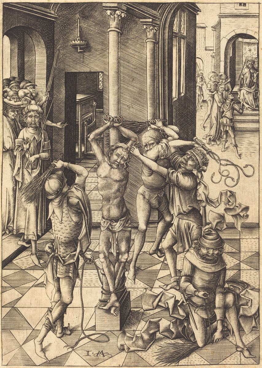 The Flagellation by Israhel van Meckenem (German, c. 1445 - 1503), 16X12"(A3)Poster Print