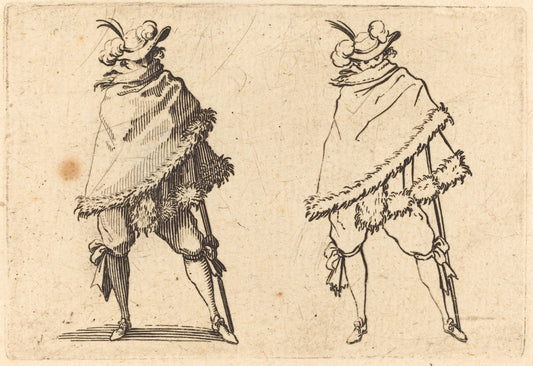 Man Wrapped in His Mantle by Jacques Callot (French, 1592 - 1635), 16X12"(A3)Poster Print