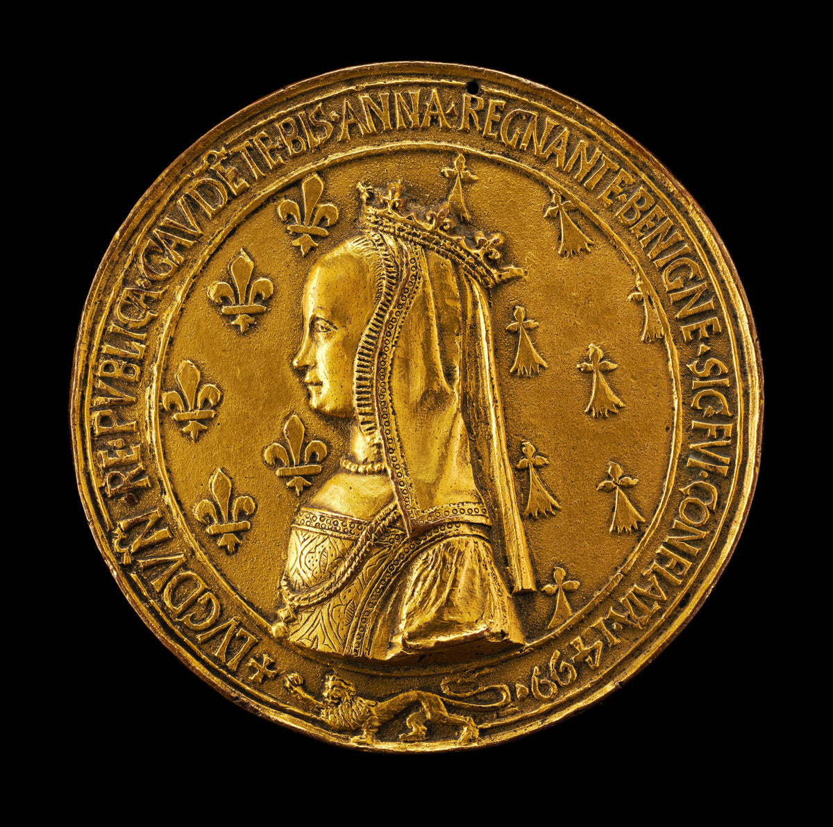 Anne of Brittany, 1477-1514, Wife of Louis XII 1498 [reverse] by Nicolas Leclerc, and Jean de Saint-Priest (French, active 1487 - 1507), 16X12"(A3)Poster Print